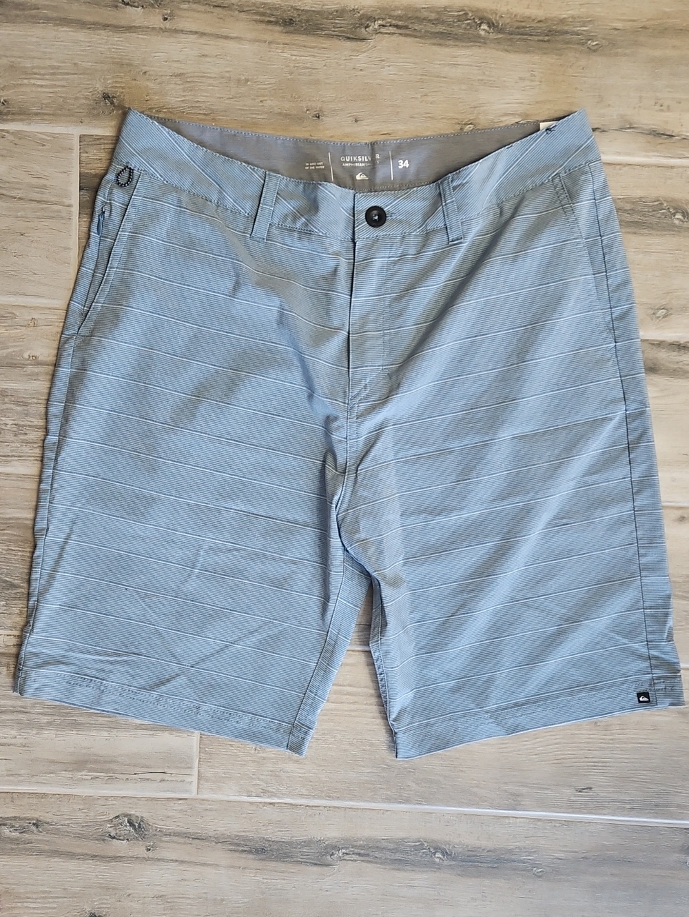 Quiksilver Men's Light Blue Striped Amphibian Shorts